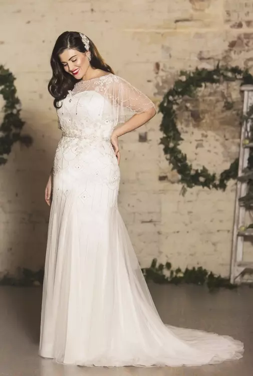 Plus size art deco wedding dress on sale